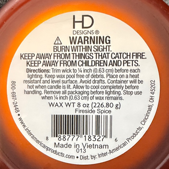 Fireside Spice Scented Candle - Orange New - Picture 4 of 4